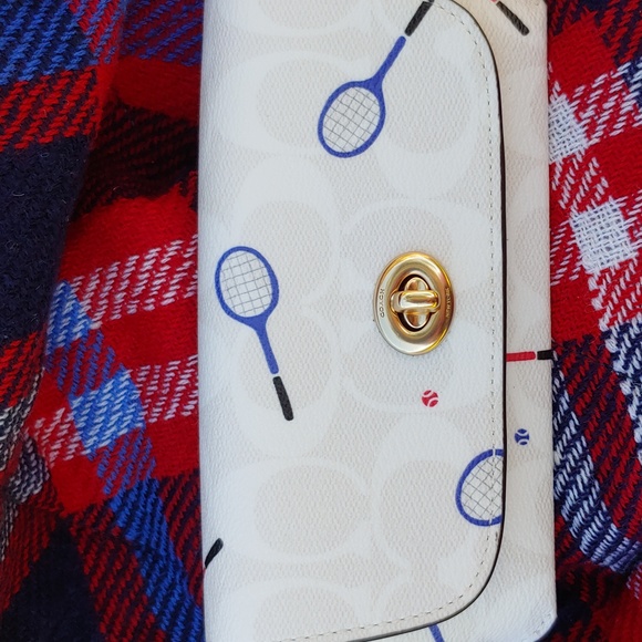 COACH Racquet Eyeglass Case with Bag Clip in Signature Coated Canvas, White - Picture 5 of 16